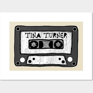 tina turner cassette black and white Posters and Art